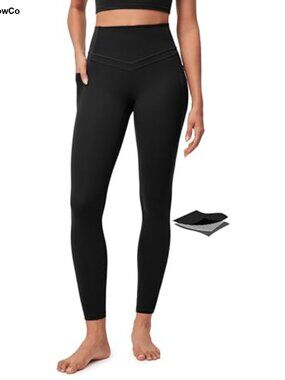 Compression Leggings with Pockets High Waist Tummy Control Yoga Pants